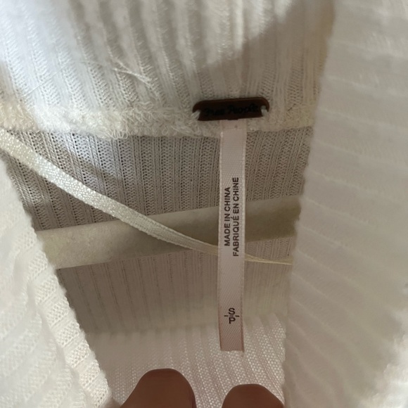 Brand: Free people Size: Small Style: knit sweater with colorful sleeves - Picture 2 of 3